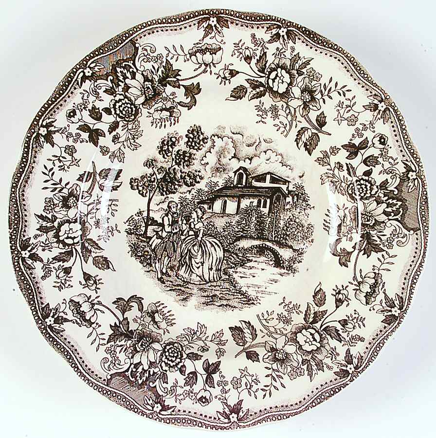 Flowers-Black Large Rim Soup Bowl by Nevco-1