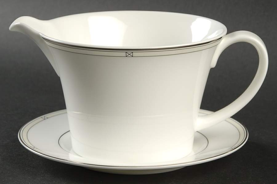 Jaz Round Gravy Boat & Bread and Butter Stand by Nikko-1