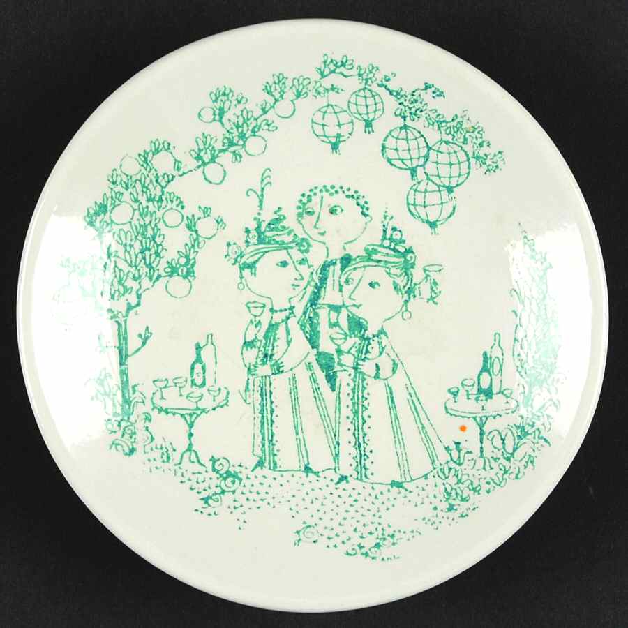 Garden Party Green Saucer for Demitasse Cup by Nymolle (Denmark)-1