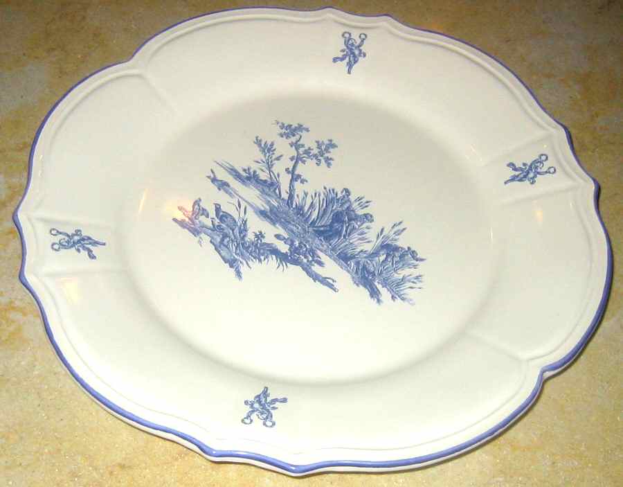 Delices des Quatre Saisons Blue Dinner Plate by Niderviller (France)-1