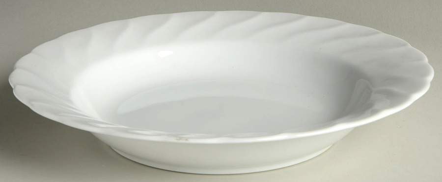 White Swirl Large Rim Soup Bowl by Noble Excellence-1