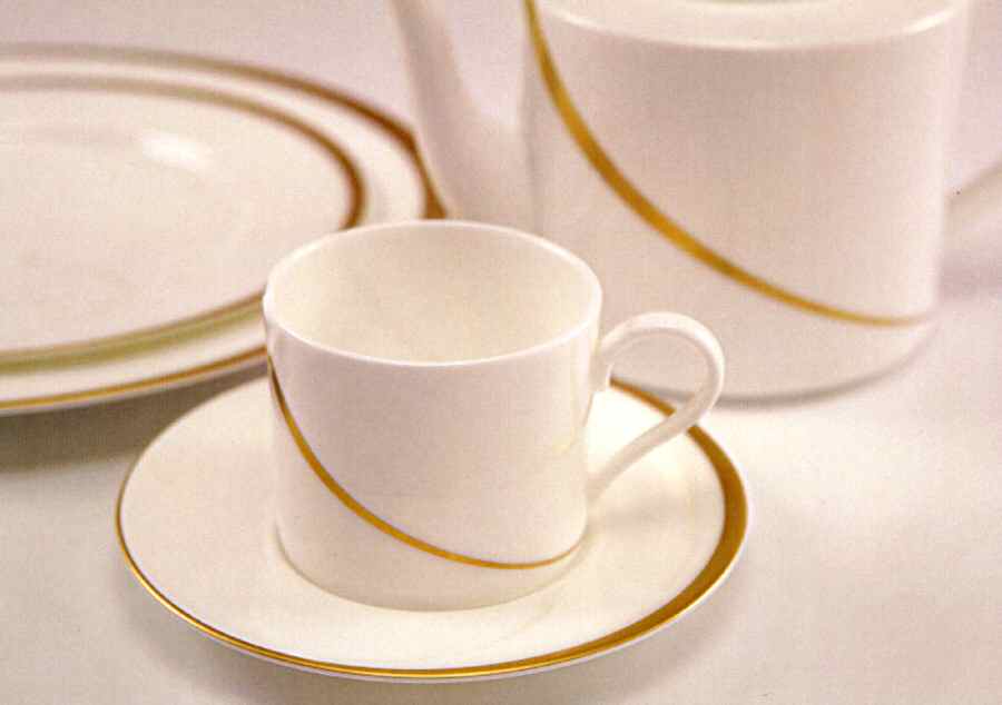 Luna Gold Flat Cup & Saucer Set by Nikko-1