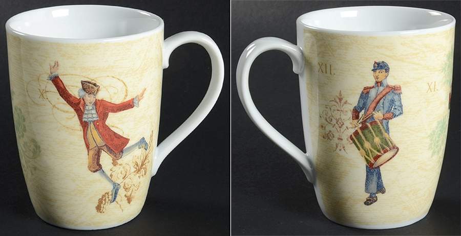 12 Days of Christmas (Gold Scrolls, No Trim) Mug by Noble Excellence-1