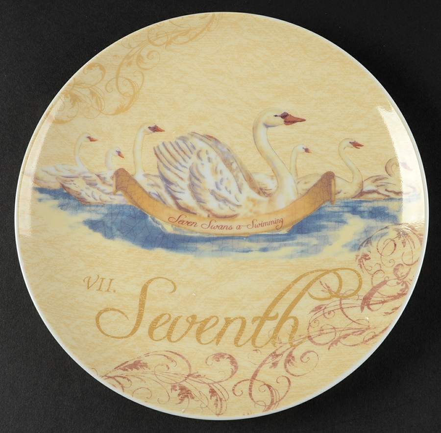 12 Days of Christmas (Gold Scrolls, No Trim) Salad Plate by Noble Excellence-1