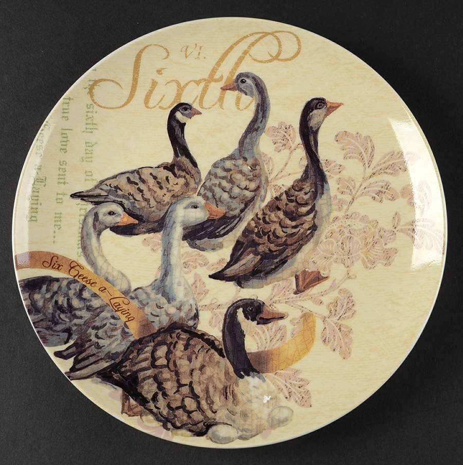 12 Days of Christmas (Gold Scrolls, No Trim) Salad Plate by Noble Excellence-1