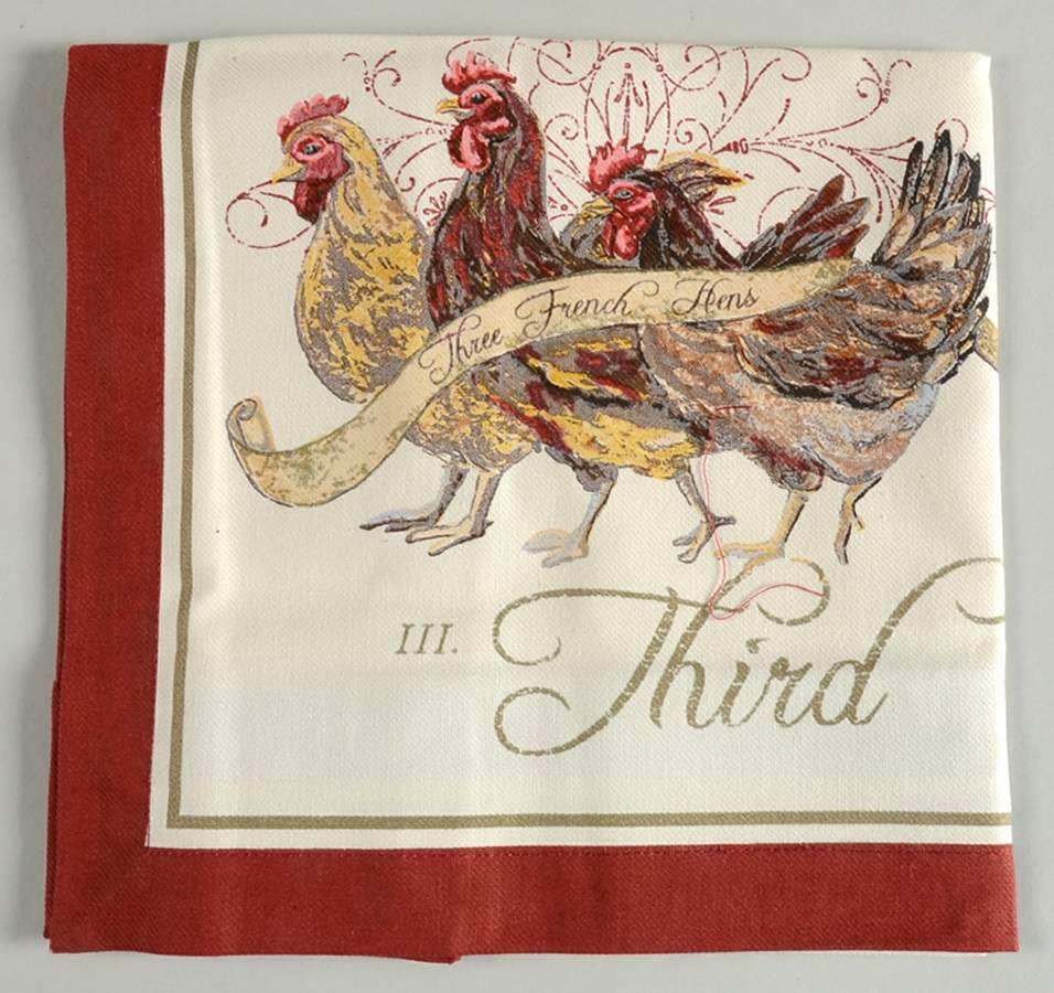 12 Days of Christmas (Gold Scrolls, No Trim) Cloth Napkin by Noble Excellence-1