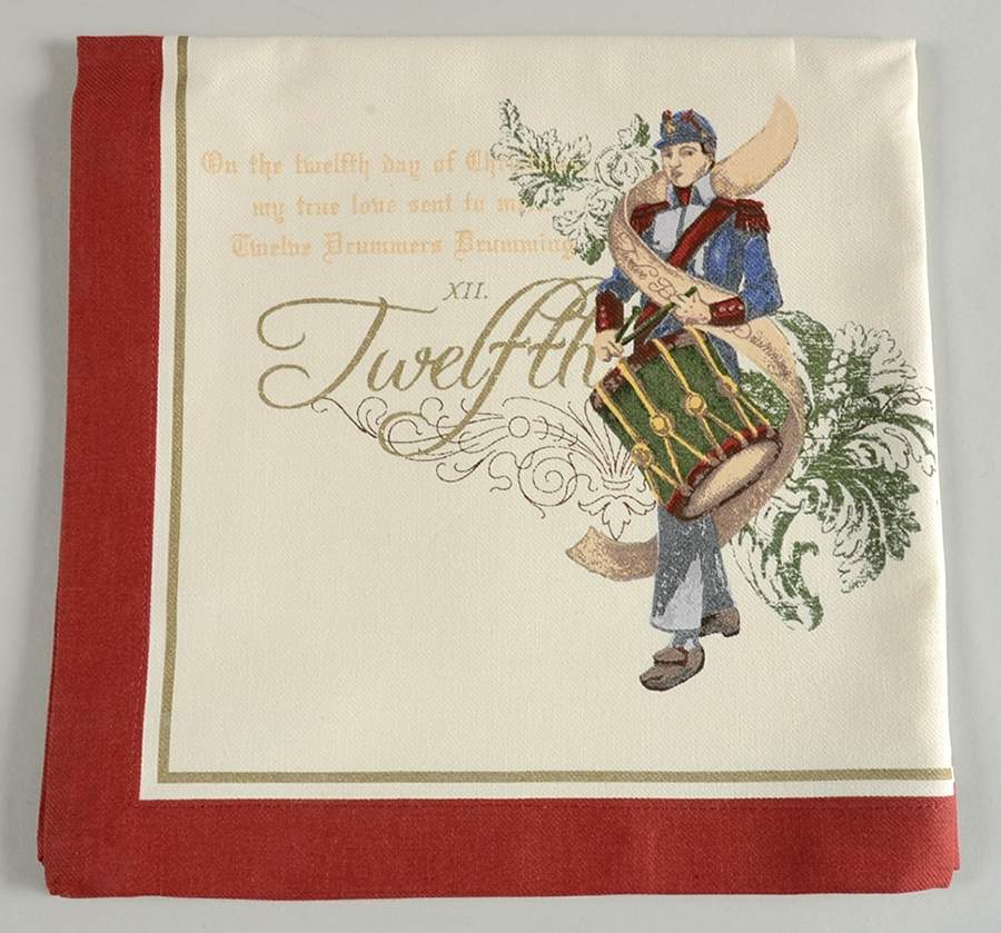 12 Days of Christmas (Gold Scrolls, No Trim) Cloth Napkin by Noble Excellence-1