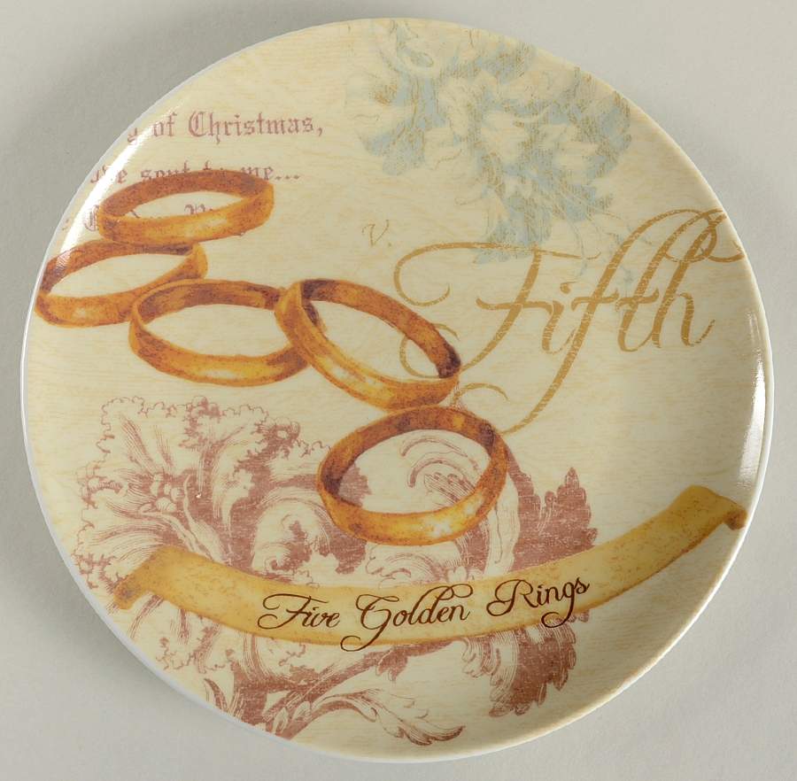 12 Days of Christmas (Gold Scrolls, No Trim) Salad Plate by Noble Excellence-1