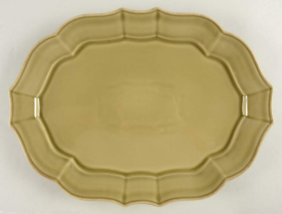 Toscano Sage Green 13" Oval Serving Platter by Noble Excellence-1
