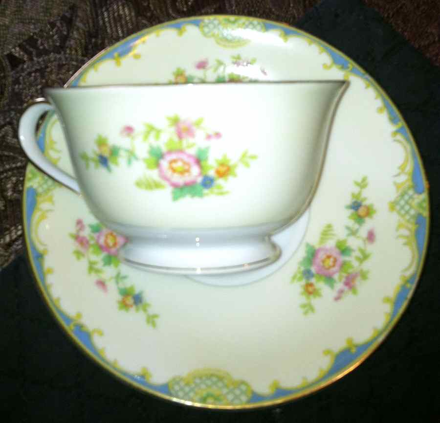 Embassy Blue Footed Cup & Saucer Set by Noritake-1