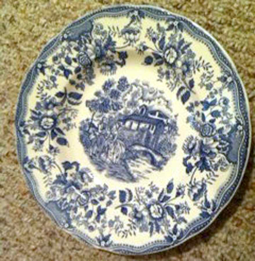 Flowers Blue Dinner Plate by Nevco-1