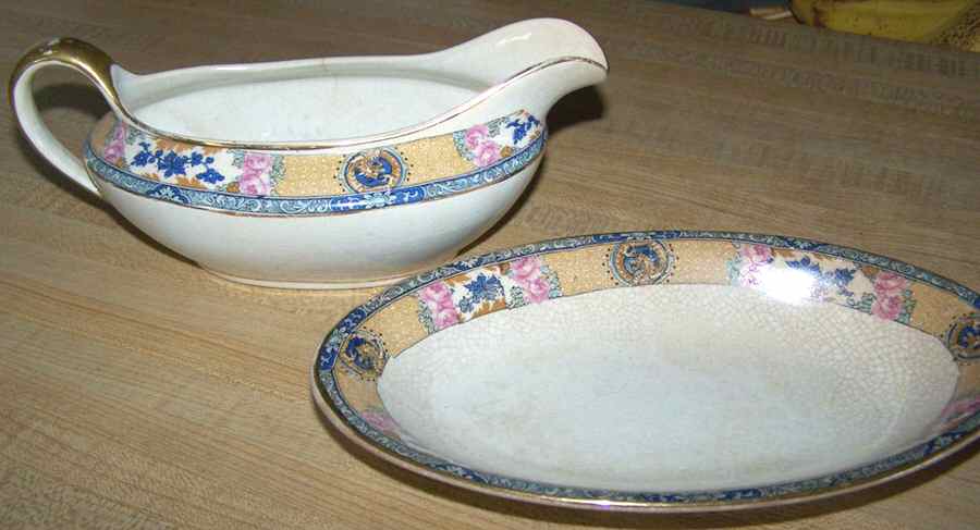 NAI34 Gravy Boat & Underplate by National China (USA)-1
