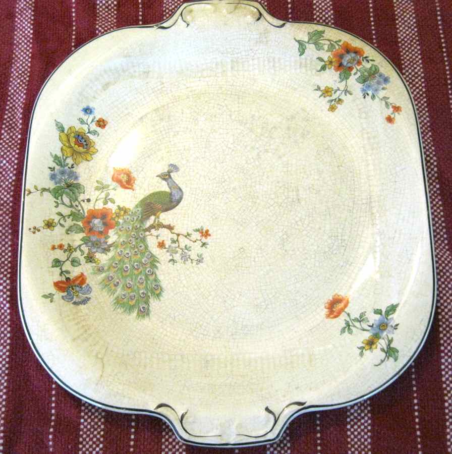 NAI35 Square Handled Cake Plate by National China (USA)-1