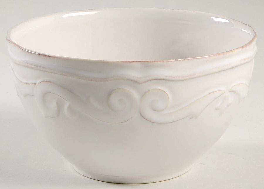 Scroll White Soup/Cereal Bowl by Noble Excellence-1