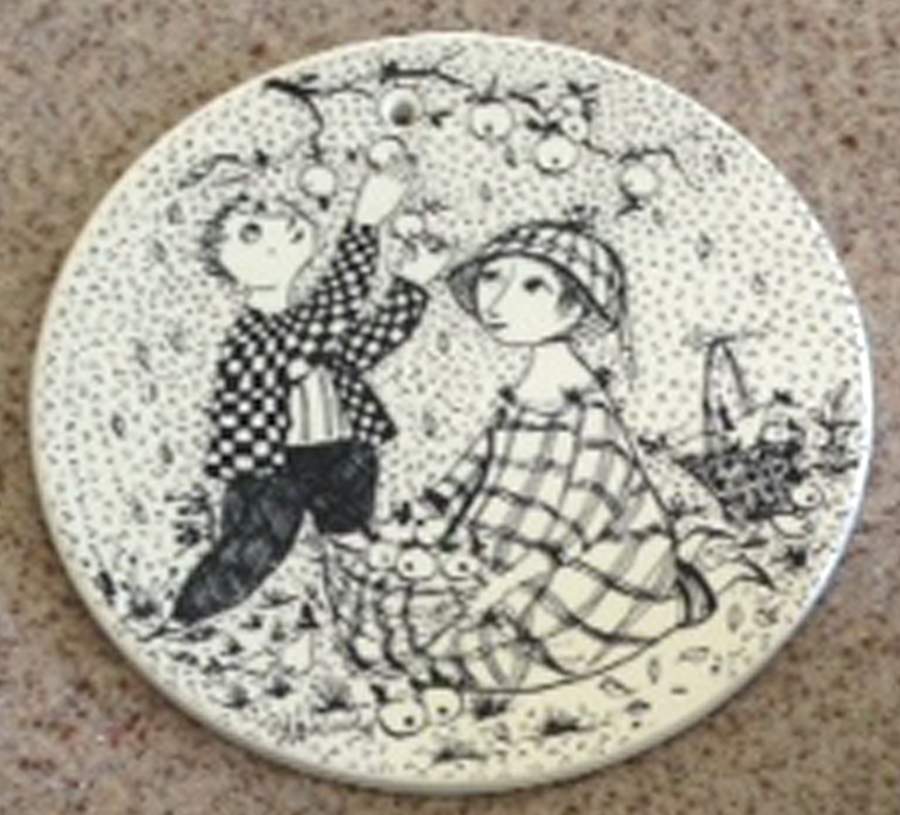 Midsummer Night's Dream Black Bread & Butter Plate by Nymolle (Denmark)-1