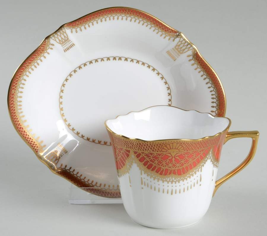 Cerise Cappuccino Cup & Saucer Set by Nikko-1