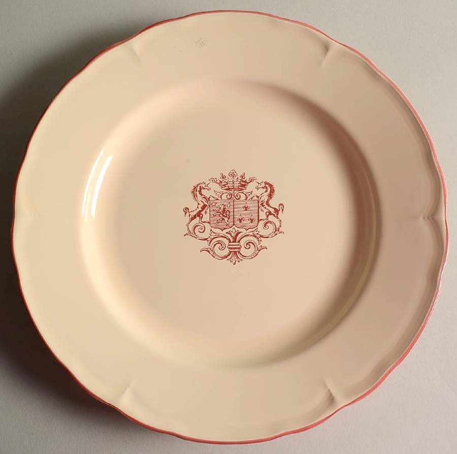 Armorial Red Salad Plate by Niderviller (France)-1