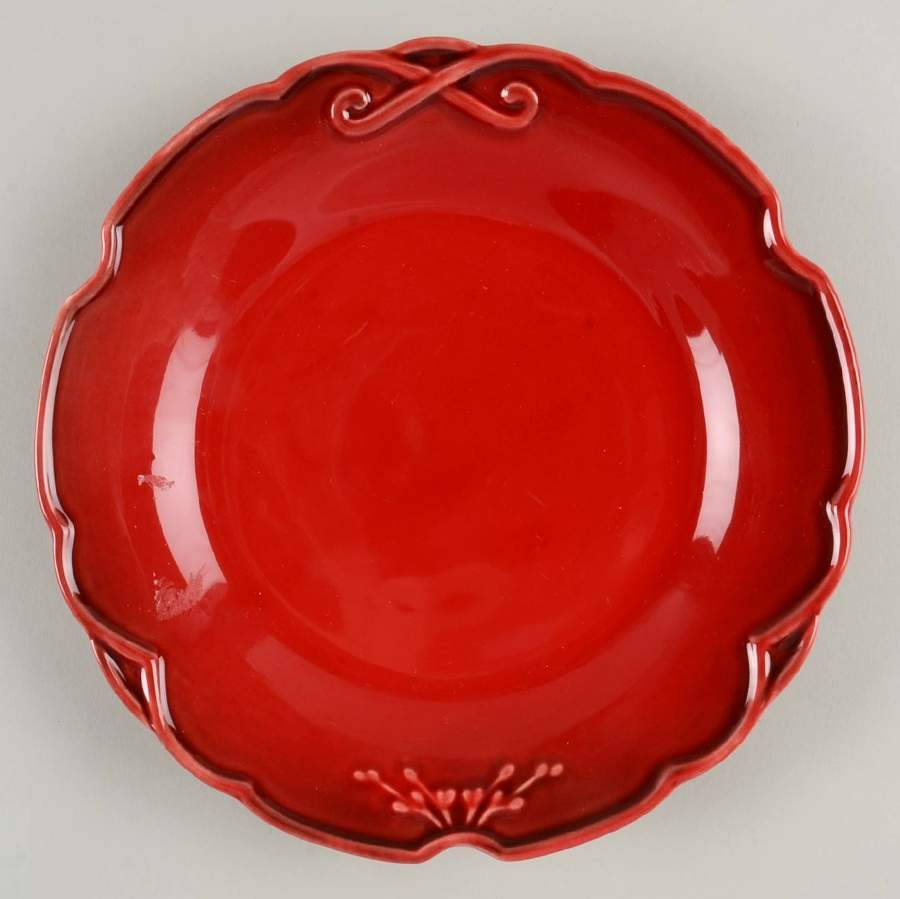 NCE5-Red Salad Plate by Nocal Ceramics, LDA-1