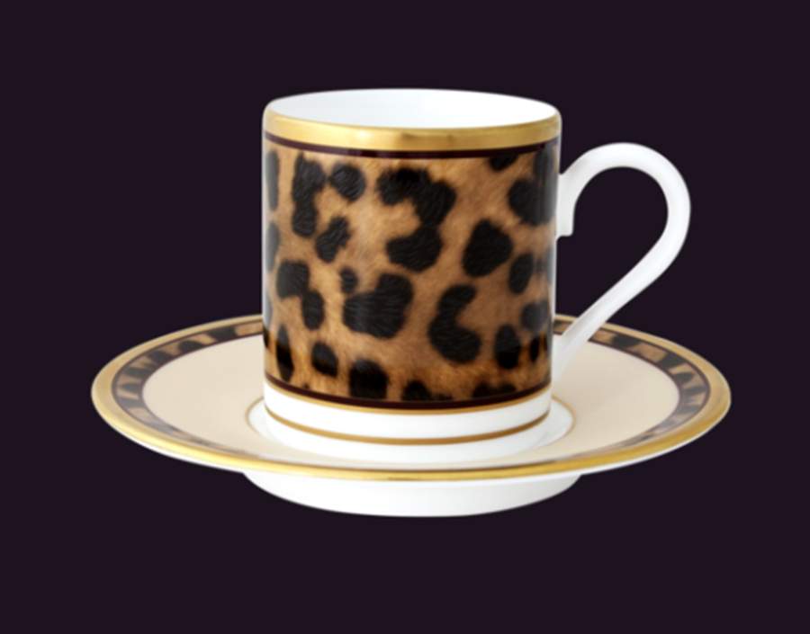 Desert Leopard Espresso Cup and Saucer Set by Nikko-1