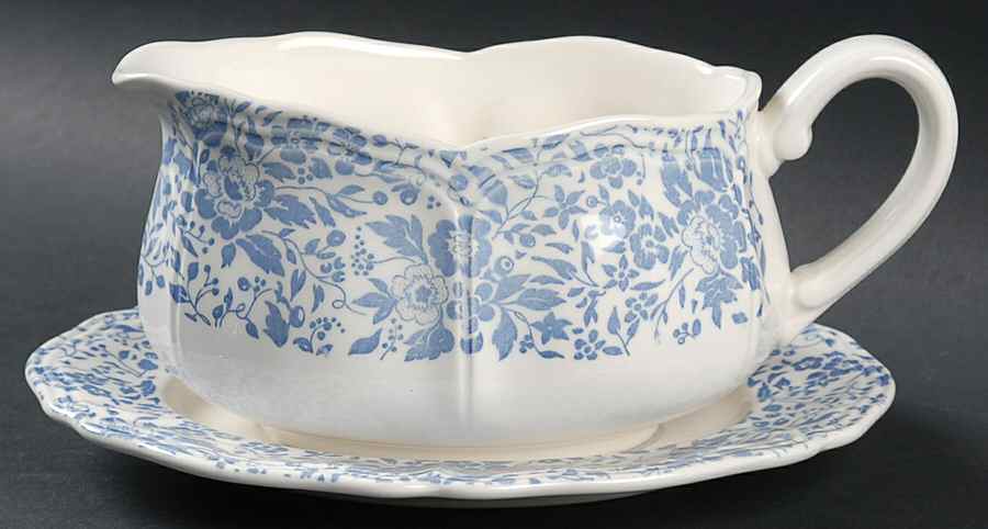 Chintz Cornflower Blue Gravy Boat & Underplate by Open Home-1