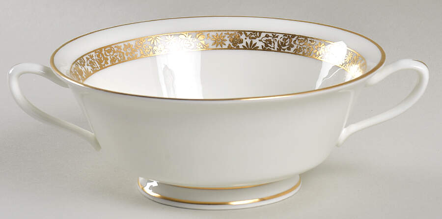 Golden Glen Footed Cream Soup Bowl by Oxford (Div of Lenox)-1