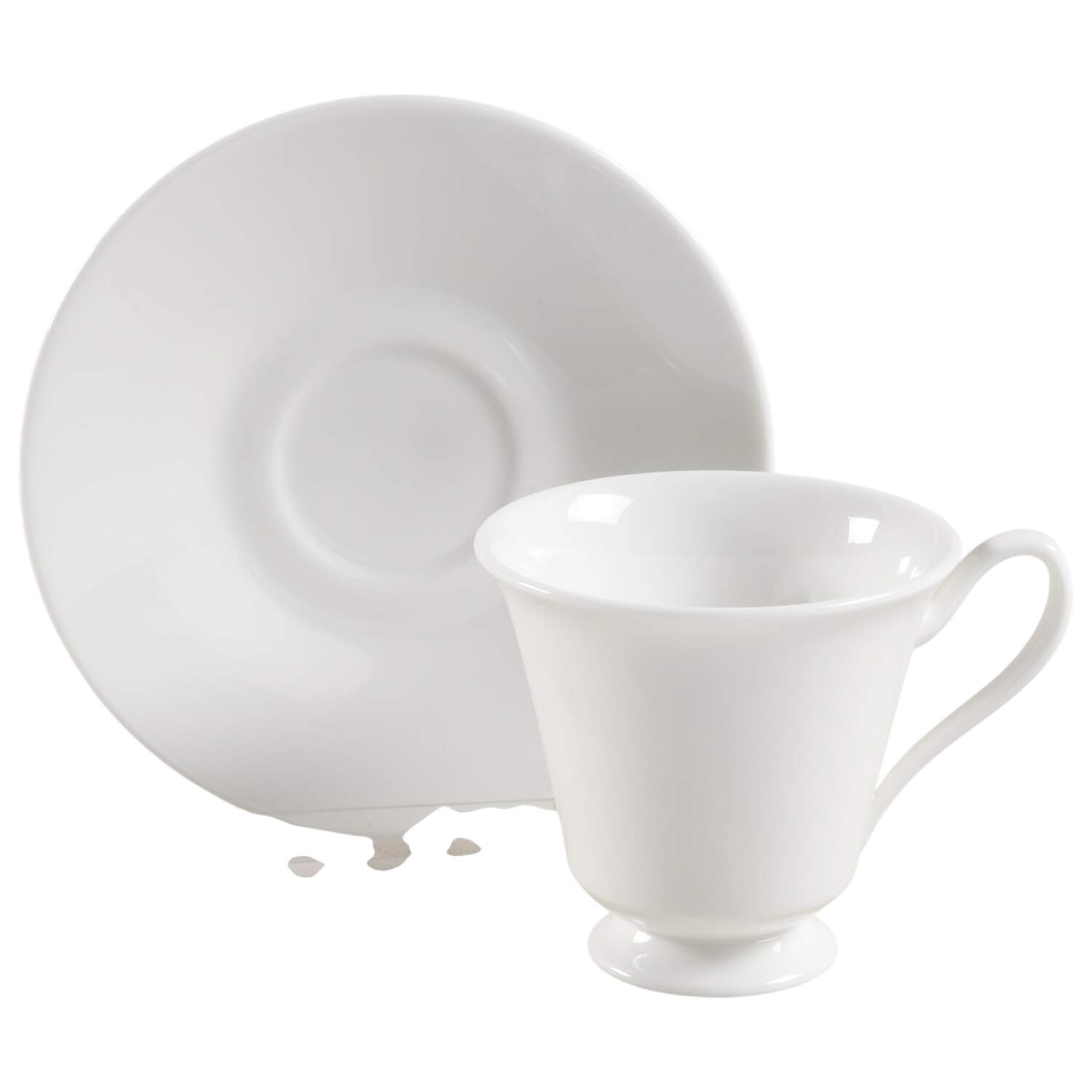 Mayfair White Footed Demitasse Cup & Saucer Set by Oxford (Div of Lenox)-1