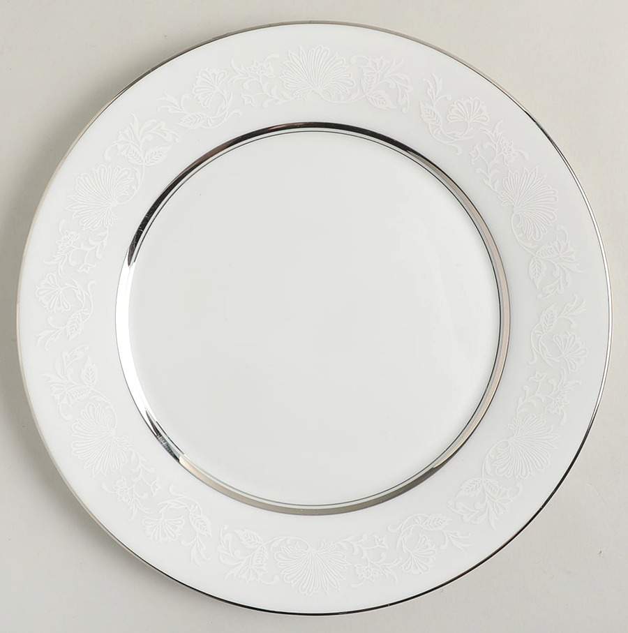 White Echo Dinner Plate by Oxford (Div of Lenox)-1