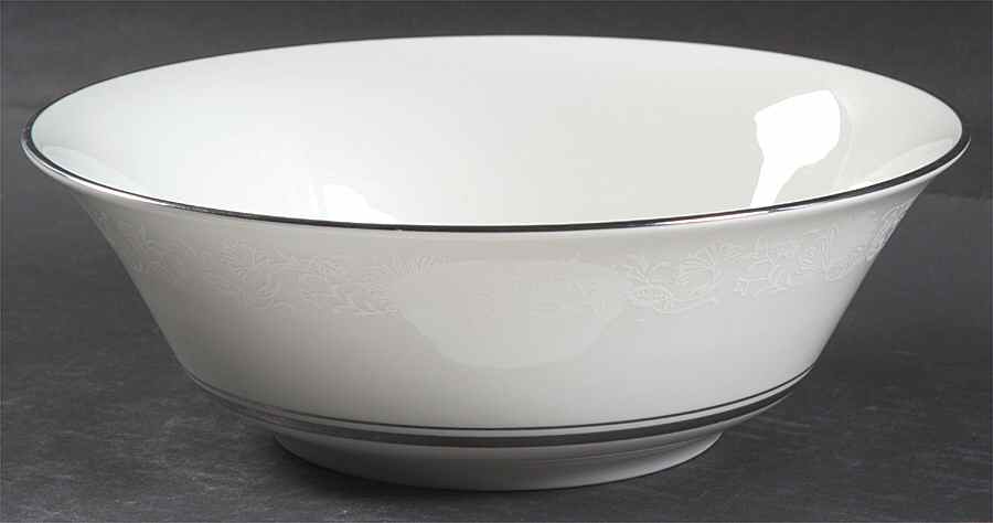 White Echo 9" Round Vegetable Bowl by Oxford (Div of Lenox)-1