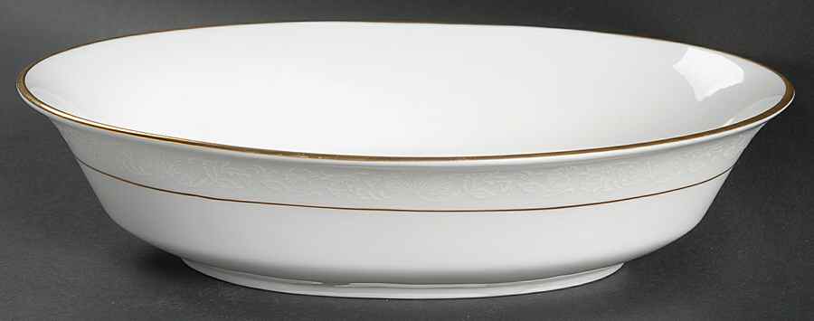 White Lace 10" Oval Vegetable Bowl by Oxford (Div of Lenox)-1