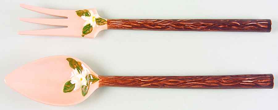Orange Blossom Pinkish Beige 2 Piece Salad Set, Solid Piece by Orchard-1