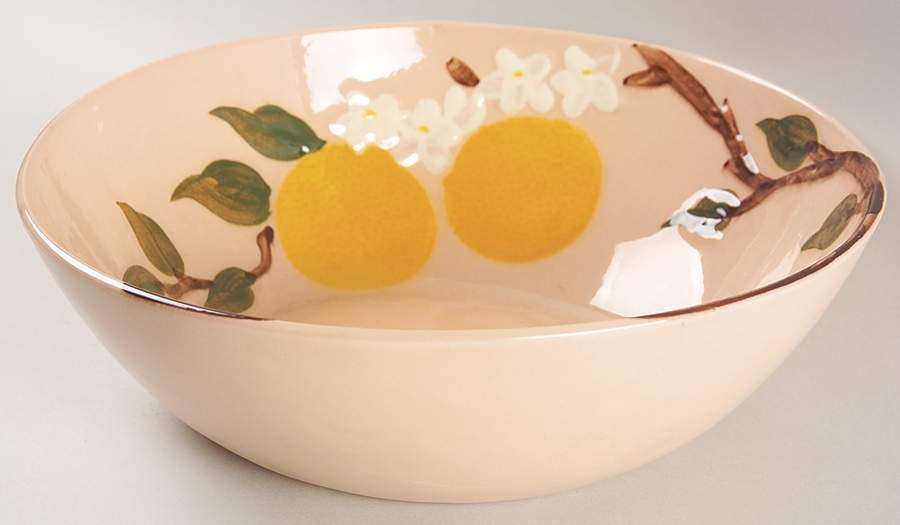 Orange Blossom Pinkish Beige 10" Large Salad Serving Bowl by Orchard-1
