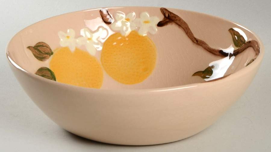 Orange Blossom Pinkish Beige 8" Round Vegetable Bowl by Orchard-1