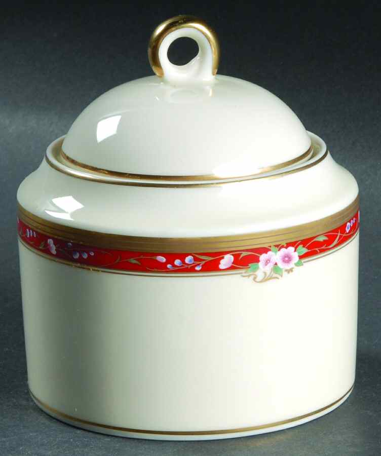 Chateau Rose Sugar Bowl & Lid by Oscar De La Renta-1