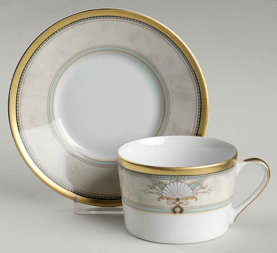 Seacrest Flat Cup & Saucer Set by Oscar De La Renta-1