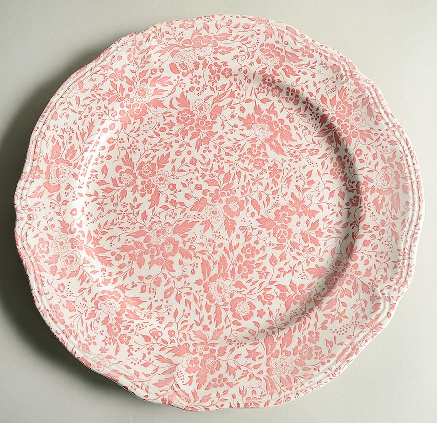 Chintz Dusty Rose 12" Chop Plate (Round Platter) by Open Home-1