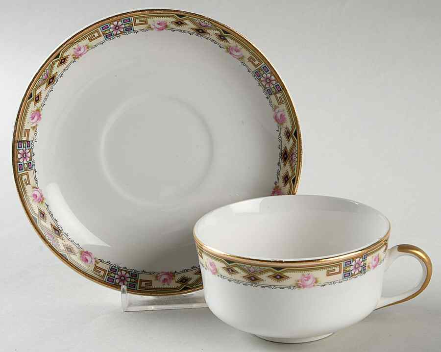 OWE11 Flat Cup & Saucer Set by Edward J Owen China-1