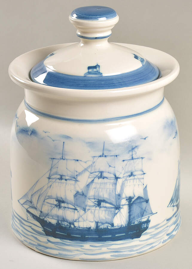 Nautical Cookie Jar & Lid by Oxney Green-1
