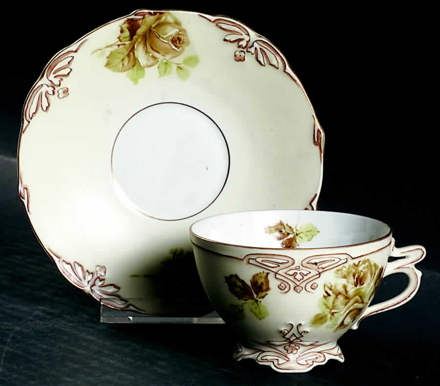 16 (Clarion Shape) Footed Cup & Saucer Set by Hermann Ohme-1