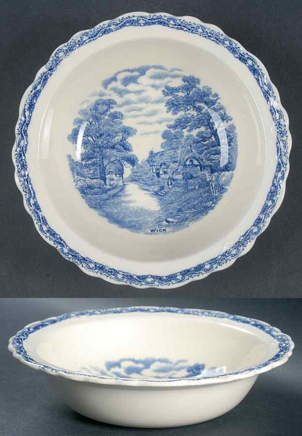 Country Side (Blue) Rim Cereal Bowl by Old Hall-1