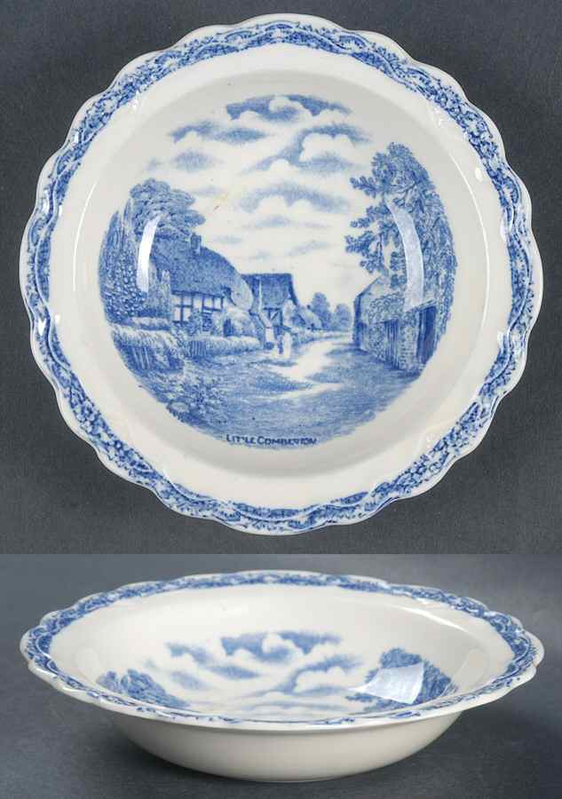 Country Side (Blue) Rim Fruit/Dessert (Sauce) Bowl by Old Hall-1