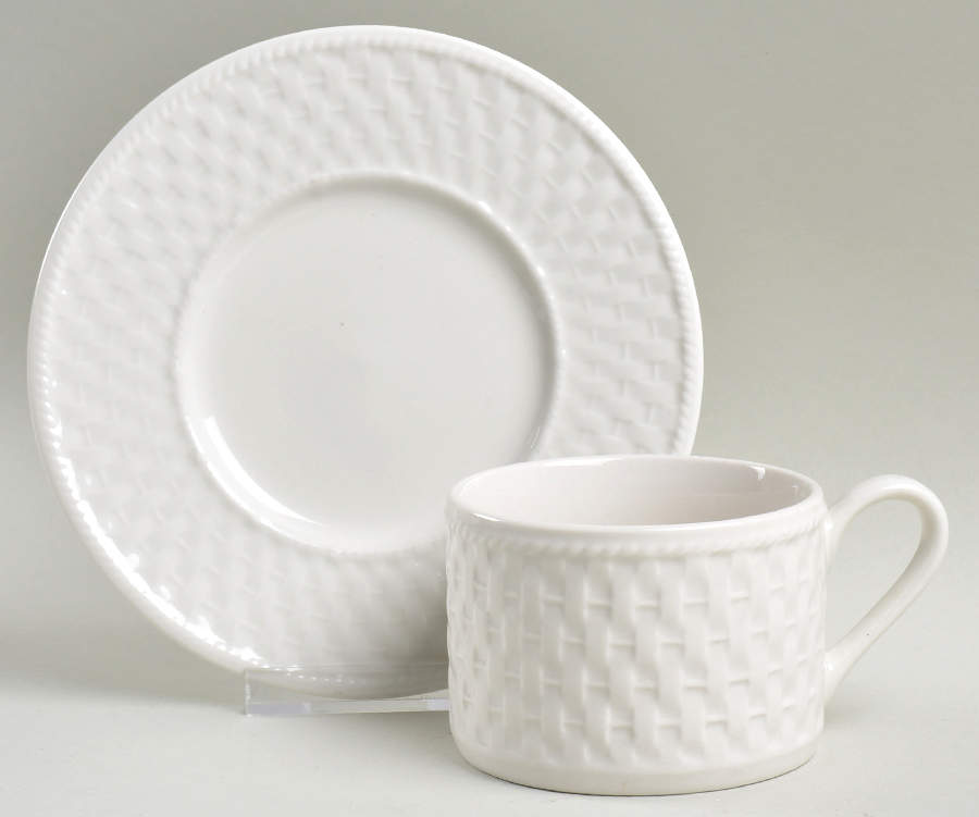 Wicker Flat Cup & Saucer Set by Oneida-1