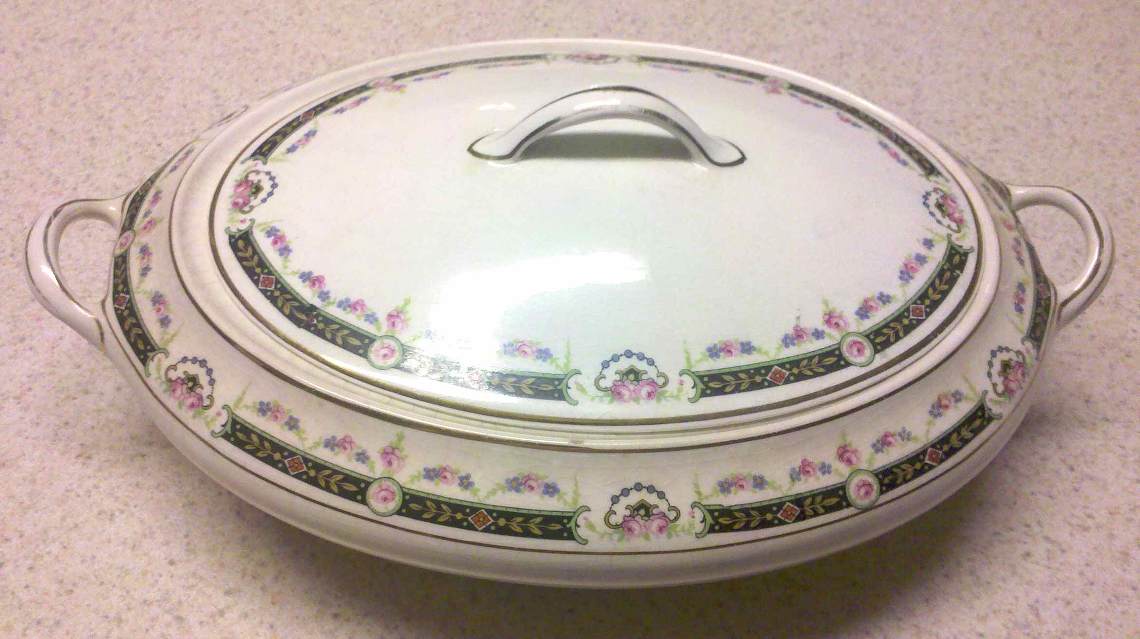 OWE20 Oval Covered Vegetable by Edward J Owen China-1