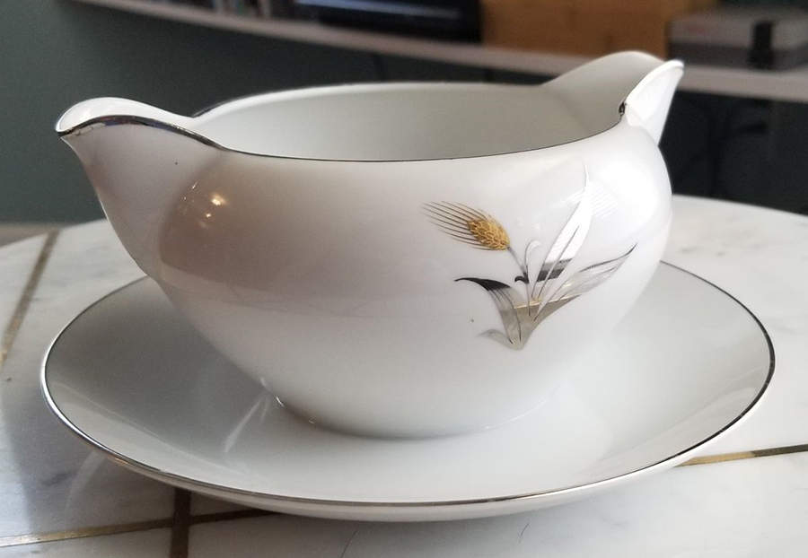ORH1 Gravy Boat with Attached Underplate by Oriental (Japan)-1