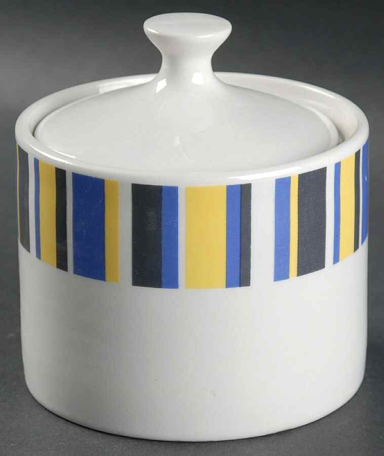 Hampton Stripe Sugar Bowl & Lid by Oneida-1
