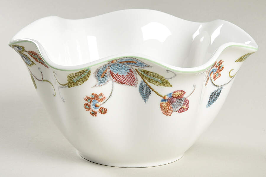 Kavita 6" Ruffled Bowl by Oleg Cassini-1