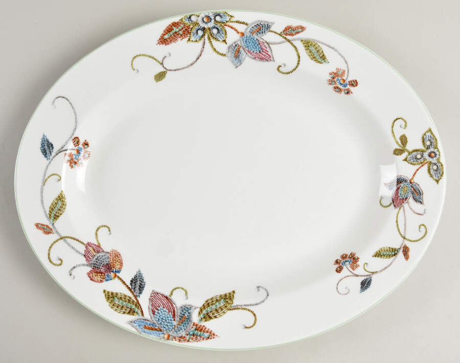 Kavita 14" Oval Serving Platter by Oleg Cassini-1