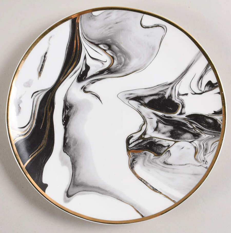 Harper (Gold Trim) Accent Salad Plate by Olivia & Oliver-1