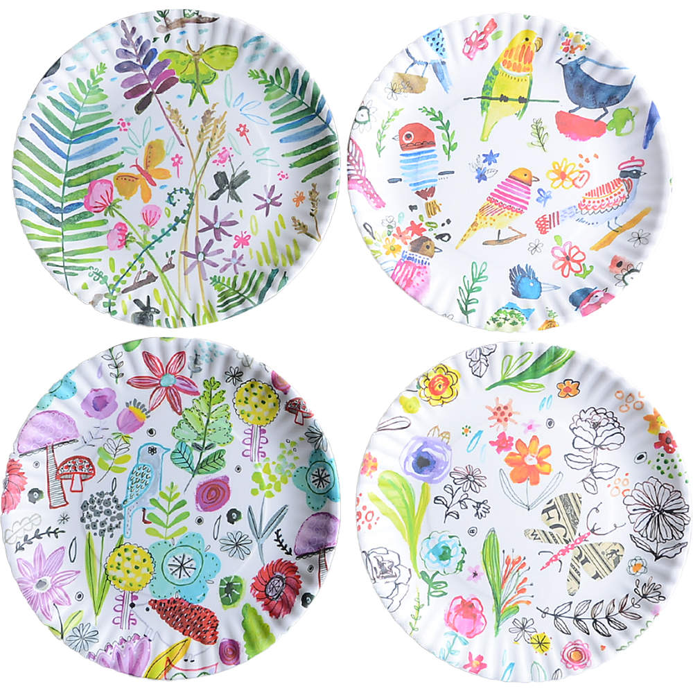 Melamine Dinnerware Luncheon Plate - Set of 4 Motifs by One Hundred 80 Degrees-1