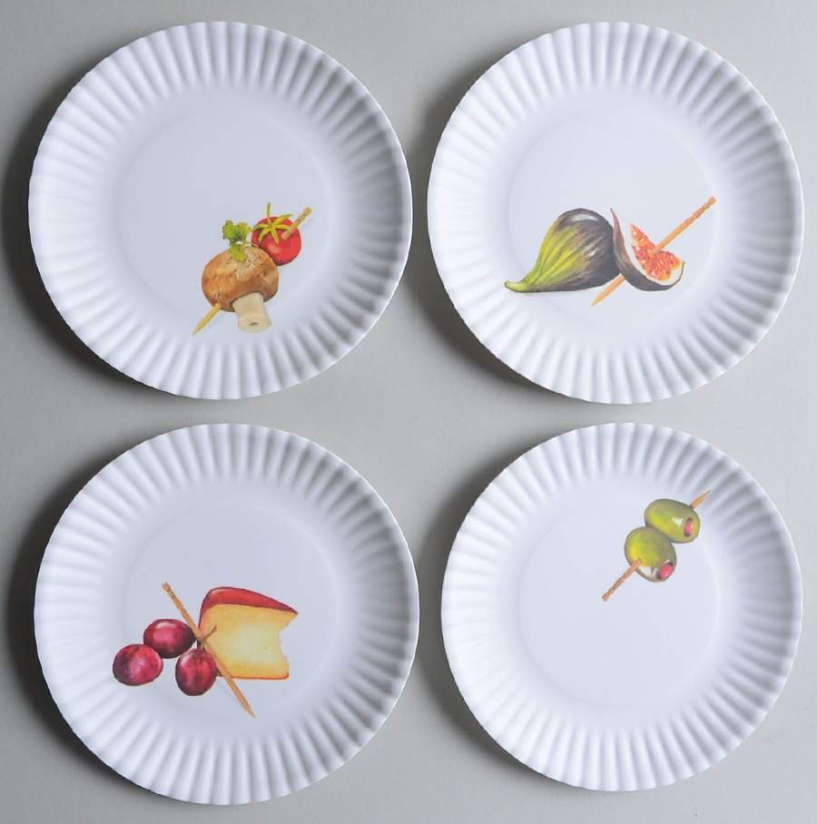 Melamine Dinnerware Hors d'Oeuvres Plate - Set of 4 by One Hundred 80 Degrees-1