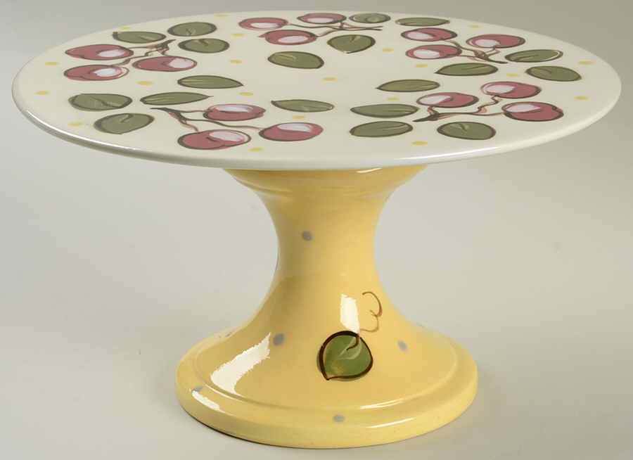 Cherries 10" Diameter Pedestal Cake Stand by Paula Estey-1